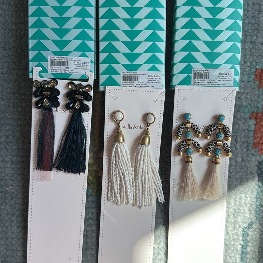 Stella & Dot Assorted Earring Lot - most never worn! Less than $10 a pair!! - Picture 12 of 12